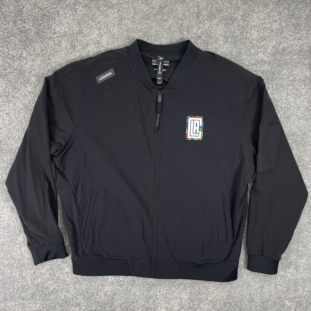 Los Angeles Clippers Jacket Mens Extra Large Black Legends Full Zip Crew Neck